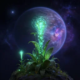 exoplanet planet alien flore plant mass effect andromeda krogan nebula aurora wallpaper 3 d pixar disney digital cgi rtx hdr painting bioluminance alena aenami artworks in 4 kby loish beeple, by thomas kinkade 2 2 2 2