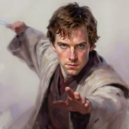 jedi master benedict cumberbatch, intricate, fictional character, dynamic pose, dramatic lighting, realistic shaded lighting, pastel shades, expressively loose brush strokes, perfect face, 8 k realistic, hyper detailed, digital painting, artstation, concept art, hyper detailed eyes, art by sam spratt and peter mohrbacher and james jean