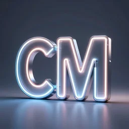 the letters CM written in a cool futuristic neon font, octane render