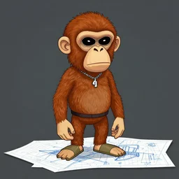 bored ape with blueprint