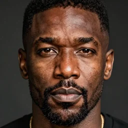 idris elba by kehinde wiley and rembrandt. photorealistic facial features, portrait, detailed face, ultra high details.