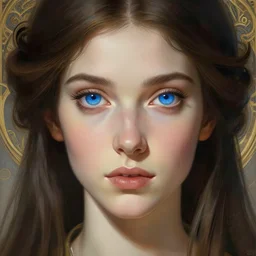 portrait of saint alia atreides of the knife, big blue eyes, blue eye sclera science fiction, frank herbert, intricate, elegant, highly detailed, digital painting, artstation, concept art, sharp focus, illustration, art by artgerm and greg rutkowski and alphonse mucha