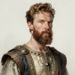 nuragic bearded prince portrait benedict cumberbatch, intricate, elegant, highly detailed, digital painting, artstation, concept art, sharp focus, illustration, art by aleksi briclot, rutkowski, mucha