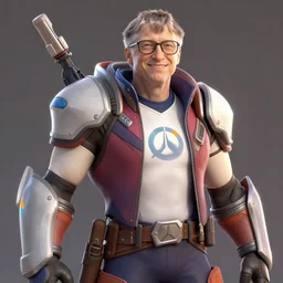 bill gates in overwatch, overwatch fanart, trending on artstation, 8 k, octane render, detailed lighting, high quality render, aesthetic