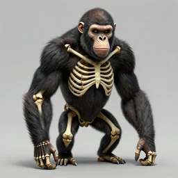 skeleton ape, realistic, extremely detailed, sharp focus, wide view, smooth, digital illustration, by james jean, by rossdraws, frank franzzeta, mcbess, sakimichan, brosmin, danton fadeev, steve simpson