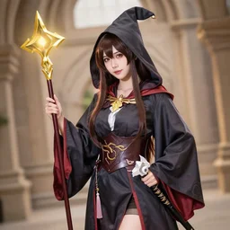 Mia khalifa cosplaying as a wizard