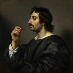 profile of avan jogia, by annibale carracci, oil paint, rembrandt lighting, old painting