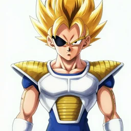 vegeta, as a female, wearing an eyepatch, saiyan armor, uhd 4 k, anime key visual