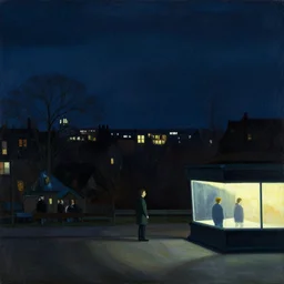 a night landscape background, rob gonsavles, eyvind earle, heade martin johnson, edward hopper
