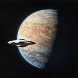 star trek voyager, orbiting a planet, beautiful, cinematic render,