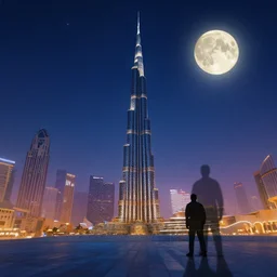 moonlit dubai, starry night, sharp focus, wide shot, trending on artstation, masterpiece, by greg rutkowski, by ross tran, by fenghua zhong, octane, soft render, ultrarealistic, colorful, cinematic, shadow of the tomb rider
