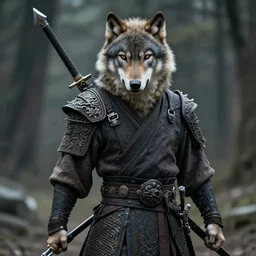 wolf vs swordsman chinese mythology, folklore, cinematic, fantasy character portrait, highly detailed, 8 k realistic