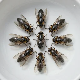 centered insects made of clear water macro sharp focus