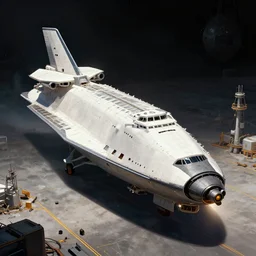 photo by eytan zana and robby johnson, a large cargo spaceship leaving a spaceport. 4 k rtx hdr volume light concept studio matte painting environement digital illustration fanart artstation