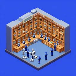 isometric view of a officer\'s quarters on a space station, from a space themed Lucasarts graphic adventure game made in 1998
