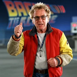 christopher lloyd as doc brown back to the future, flux capacitor