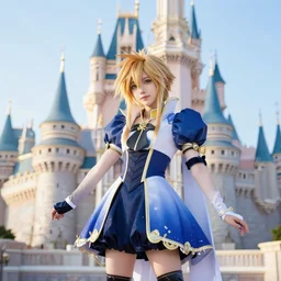 sora kingdom hearts cosplay by Disney castle 85mm photo photography hd