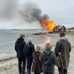 eg draymde om ei strand der mange hundre gjekki land eg droymde om ei strand der hus vart sett i brann mange unge, stolte menn dei vil aldri vende heim te landet kor blei dei alle av som sigla over store hav odin, heyr mi benn kore min bror og son mange unge, stolte menn dei vil aldri vende heim te landet