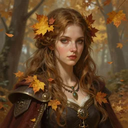 autumnal priestess, d & d, fantasy, portrait, highly detailed, digital painting, trending on artstation, concept art, sharp focus, illustration, art by artgerm and greg rutkowski and magali villeneuve