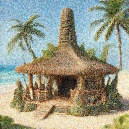 a medieval temple modeled after a beach shack, where people who partake in a religion based around surfing worship. tiki aesthetics. hawaii. by greg rutkowski