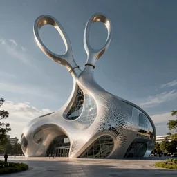 raffaello moroder scissors building designed by zaha hadid, v ray, hd, futuristic