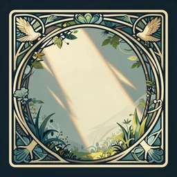 an art nouveau picture frame around a blank canvas vector art by brian froud