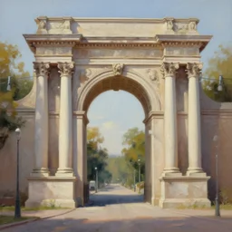 beautiful aesthetic inspirational digital oil painting of a gateway, by greg rutkowski, ultra detailed, fine details, trending on artstation, volumetric light.