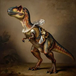 portrait of an anthropomorphic velociraptor, dressed as an italian queen, sandro bottecelli, 1 5 0 0