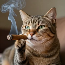 a cat smoking cigar, 4k