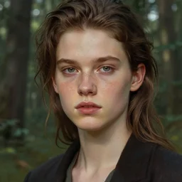 beautiful digital painting of a stylish eurasian movie star forest with high detail, real life skin, freckles, 8 k, stunning detail, works by artgerm, greg rutkowski and alphonse mucha, unreal engine 5, 4 k uhd