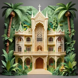 building, jungle!!!!!!!!!!!!!!!!!!!!!!!!!!!!!!!!!!!!!!!!, kirigami, dichromatism, paradox, volumetric light, insanely detailed and intricate, hypermaximalist, elegant, ornate, hyper realistic, super detailed, by remedios varo uranga
