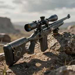post apocalyptic detailed image of a sniper rifle, by eytan zana