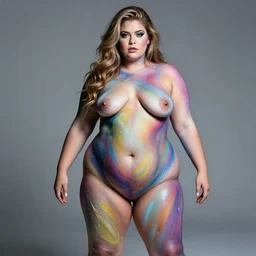 singer sia furler chubby body paint photoshoot artistic in studio amazing