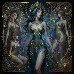 psychedelic acid trip, blacklight reactive, [[[sexy]]], fantasy, intricate, elegant, highly detailed, digital painting, artstation, concept art, matte, sharp focus, illustration, art by Artgerm and Greg Rutkowski and Alphonse Mucha