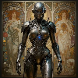 egregore, hyperdetailed, futuristic hi-tech details, ominous, intricate, art by anthony macbain + greg rutkowski + alphonse mucha, concept art, 4k, sharp focus, cinematic unreal engine, 8k