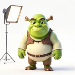 A render of chibi Shrek, studio lighting, white background, blender, trending on artstation, 8k, highly detailed