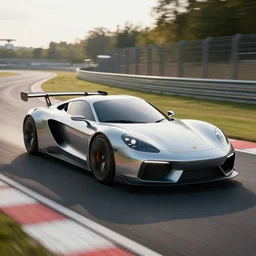 futuristic porsche designed by apple on a track, natural light, detailed, canon eos c 3 0 0, 1. 8 octane render, 3 5 mm, 8 k, medium
