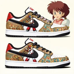 fantasy jrpg sneaker design designed by capcom megaman, chrono trigger guilty gear sneaker styles, aztec mayan street fashion native punk sneaker design, focus on megaman hip hop sneaker design with subtle mayan patterns, trending on pixiv fanbox, painted by akira toriyama and studio ghibli princess mononoke megaman capcom