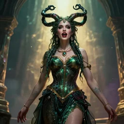 epic professional digital art of 👰‍♀️ gorgon 🥰,best on artstation, cgsociety, wlop, Behance, pixiv, astonishing, impressive, outstanding, epic, cinematic, stunning, gorgeous, much detail, much wow, masterpiece.