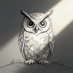 owl vector polygon geometric, mbess, line drawing