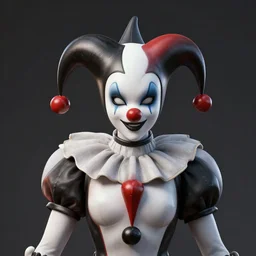 front shot of a court jester!!!! character, by artgerm greg rutkowski gustave dore, octane render, polished, glossy, holographic metallic, bionic futurism, galactic robotic cyborg, 8 5 mm f 1. 8 lit edges, ominous elegant luminous intricate quartz highly detailed fluid, polygonal shards, artstation sharp focus ray tracing cinematic masterpiece fine portrait