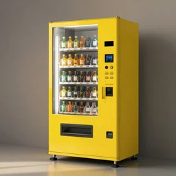 liminal space of vending machine yellow lighting, photorealistic, detailed