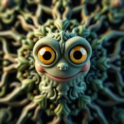 symmetrical intricate murky clay cute friendly big eyes smiling green worm character kawaii, in the style of craola, macro lens, shallow depth of field, highly detailed, digital painting, trending artstation, concept art, illustration, cinematic lighting, pastel, photorealism, epic, octane render