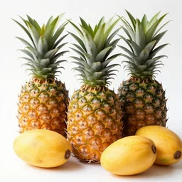 pineapples and mangos in the style of eileen agar