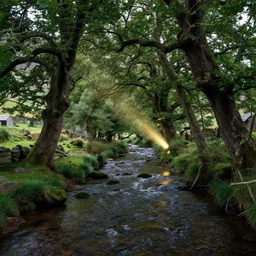 there is a place in wales, tucked out of view magic happens, only seen by a few for just one day, for only just one hour the last summer's day break at gelli aur there you must follow a winding trout stream search all the oaks with a tiny light beam