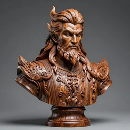 high intricate bust of illidan stormrage carved from wood in baroque style, studio light, maria panfilova, andrea savchenko, mike kime, ludovic plouffe, qi sheng luo, oliver cook, trending on artstation