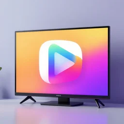 modern vibrant app logo themed to tv