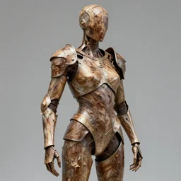 a woman armour made out of darwin's bark spider silk by greg rutkowski