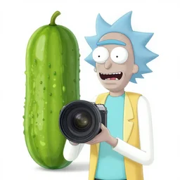camera zooming over in realization studio portrait still of rick sanchez!!!!!!!! as a pickle, cucumber, pickle in the new science fiction movie pickle rick 8 k, studio lighting, key light, 8 5 mm f 1. 8