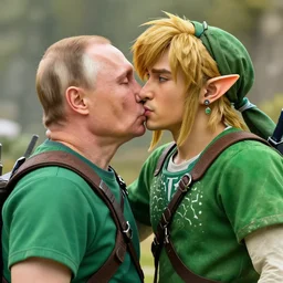 Putin kissing Link from Breath of the wild, high detailed